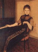 Fernand Khnopff Portrait of Maria van Rijckevorsel-Dommer van Poldersveldt Germany oil painting artist
